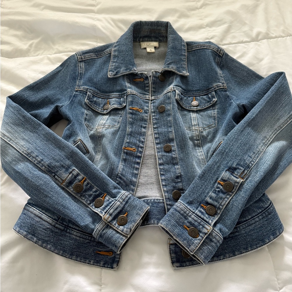 LOFT Blue Jean Jacket Size 2